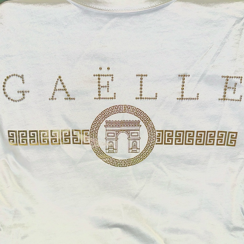 Gold & White Cotton Logo Tank Mini Dress - Size Vanity 1 / S / US 4 - Picture 5 of 6